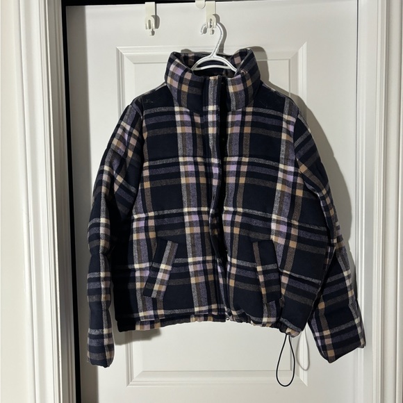 Holister purple plaid down jacket - Picture 1 of 5